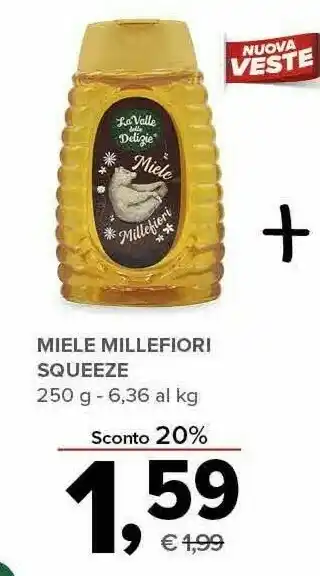 Todis La Valle Delle Delizie Miele Millefiori Squeeze offerta