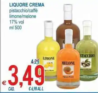 MD Discount Liquore Crema pistacchino/caffè limone/melone 17% vol ml 500 offerta