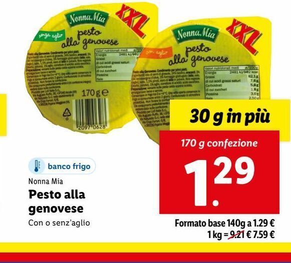 Pesto alla genovese 170g offerta di Lidl