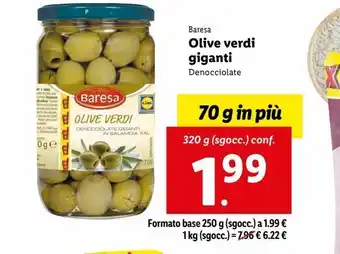 Lidl Olive verdi giganti 320g offerta
