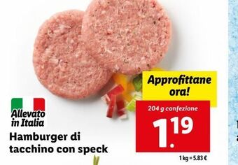 Hamburger di tacchino con speck