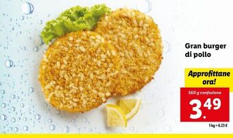 Lidl Gran burger di pollo offerta