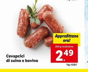 Lidl Cevapcici di suino e bovino offerta