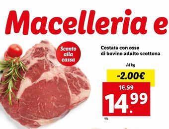 Lidl Costata con osso di bovino adulto scottona offerta