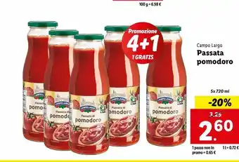 Lidl Passata di pomodoro 5x720ml offerta
