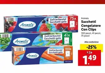 Sacchetti congelatore con clips