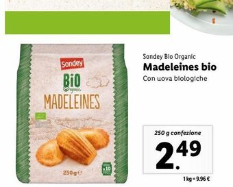 Lidl Madeleines bio 250g offerta