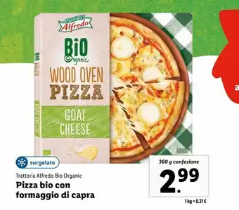 Lidl Pizza bio con formaggio di capra 360g offerta