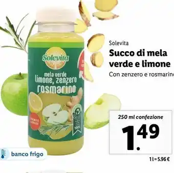 Lidl Succo di mela verde e limone 250ml offerta