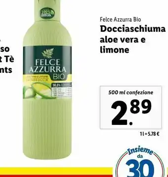 Lidl Docciaschiuma aloe vera e limone felce azzurra 500ml offerta