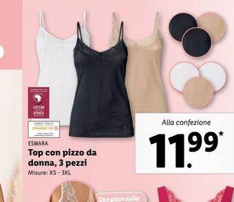 Lidl Top con pizzo da donna 3 pezzi offerta