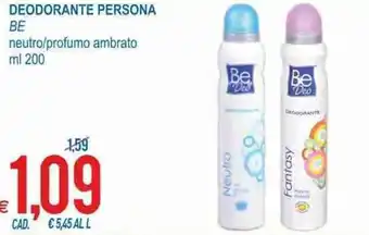 MD Discount BE Deodorante Persona netro/profumo ambrato ml 200 offerta