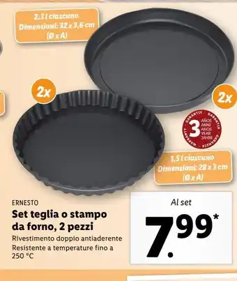 Lidl Set teglia o stampo da forno 2 pezzi offerta