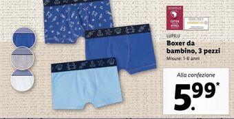Lidl Boxer da bambino 3 pezzi offerta