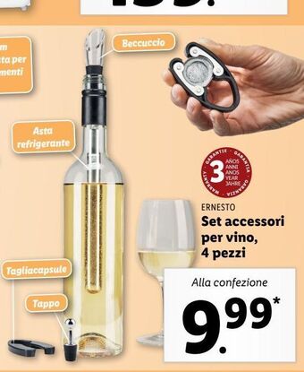 Lidl Set accessori per vino, 4 pezzi offerta