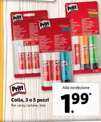 Lidl Colla pritt 3o5 pezzi offerta