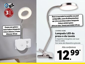 Lidl Lampada led da presa o da tavolo offerta