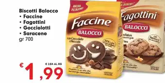 Eurospar Biscotti balocco faccine fagottini gocciolotti saracene offerta