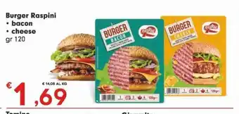 Eurospar Burger raspini bacon cheese offerta