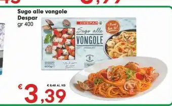 Eurospar Sugo alle vongole despar offerta