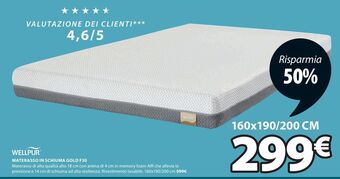 JYSK Materasso in schiuma gold f30 offerta