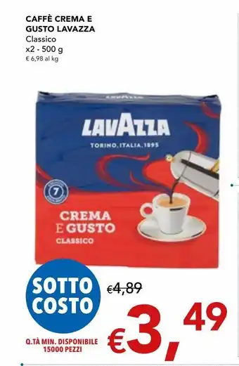 Migross Superstore Caffè crema e gusto lavazza classico x2 500 g offerta
