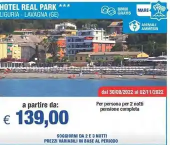 MD Discount Hotel Real Park Liguria Lavagna (GE) offerta