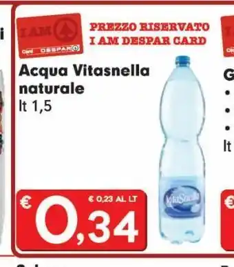 Despar Acqua vitasnella naturale offerta