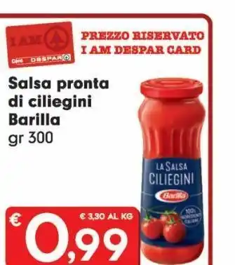 Despar Salsa pronta di ciliegini barilla offerta