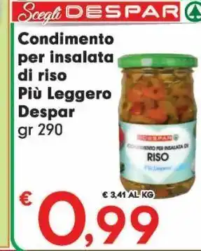 Despar Condimenti per insalata di riso piu leggero despar offerta