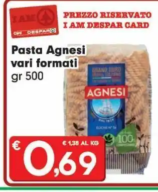 Despar Pasta agnesi offerta