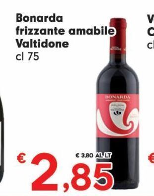 Despar Bonarda frizzante amabile valtidone offerta
