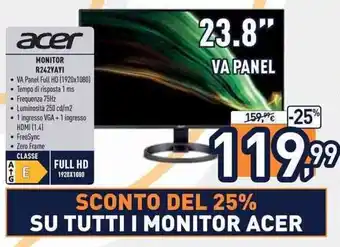 Unieuro acer Monitor R242YAYI offerta