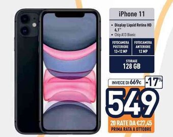Unieuro Apple iPhone 11 offerta