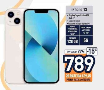 Unieuro Apple iPhone 13 offerta