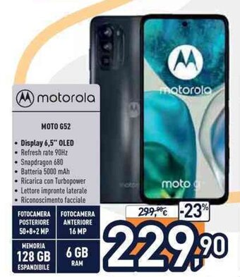 Unieuro motorola moto G52 offerta