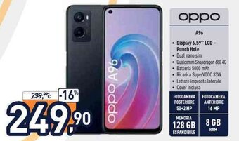 Unieuro oppo A96 offerta