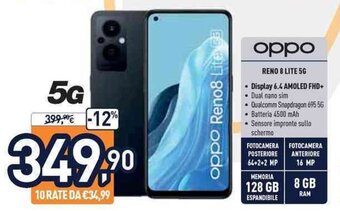 Unieuro oppo Reno 8 Lite 5G offerta