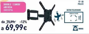 Unieuro Electroline Double - 2 Snodi 400 Vesa offerta