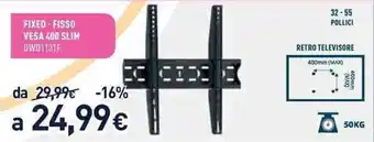 Unieuro Electroline Fixed - Fisso Vesa 400 Slim offerta