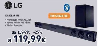 Unieuro LG Soundbar SJ3 offerta