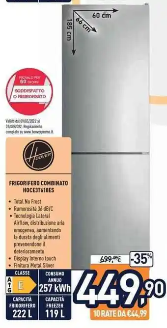 Unieuro Hoover Frigorifero Combinato H0CE3T618ES offerta