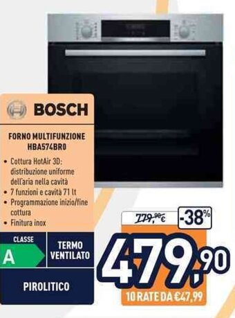 Unieuro Bosch Forno Multifunzione HBA574BR0 offerta
