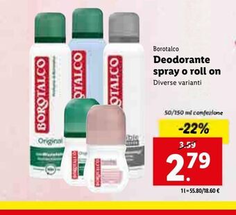 Lidl Deodorante spray o roll on offerta