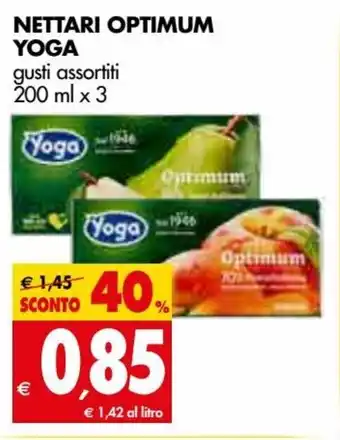 Tigros Yoga Nettari Optimum gusti assortiti 200 ml x 3 offerta
