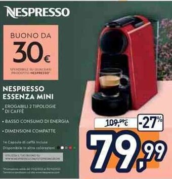 Unieuro Nespresso Essenza mini offerta