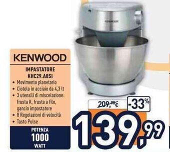Unieuro Kenwood Impastatore KHC29.A0SI offerta