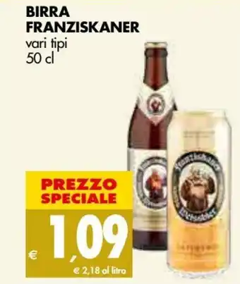 Tigros Franziskaner Birra vari tipi 50 cl offerta