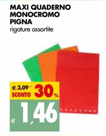 Tigros Maxi Quaderno Monocromo Pigna rigature assortite offerta