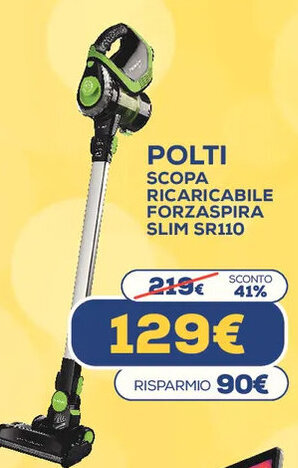 Euronics Polti Scopa Ricaricabile Forzaspira Slim SR110 offerta